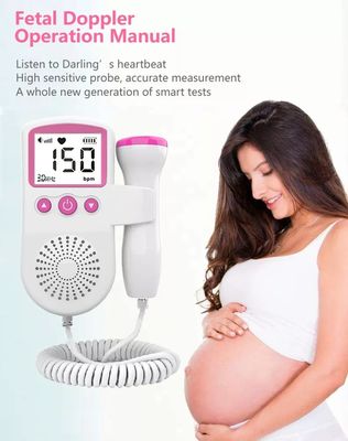 Portátil 	Monitor fetal de Doppler del bolsillo del bebé del monitor de corazón de Doppler para el embarazo