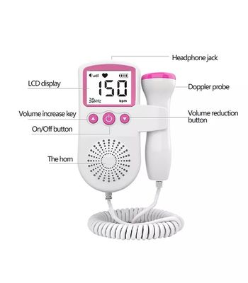 Monitor fetal de Doppler del detector del corazón del bebé del ultrasonido de la mujer embarazada