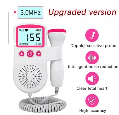 Portátil 	Monitor fetal de Doppler del bolsillo del bebé del monitor de corazón de Doppler para el embarazo
