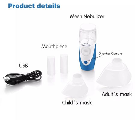 PDA portátil pequeño Mesh Ultrasonic Nebulizer recargable de la máquina del nebulizador del asma