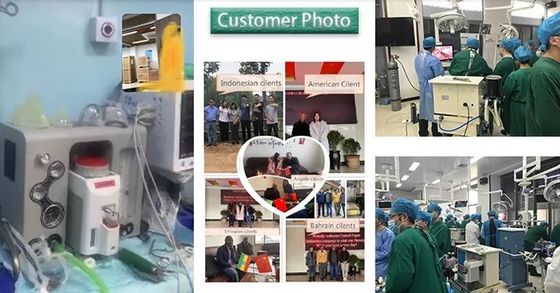 Tipo máquina de la carretilla de dos vaporizadores de la anestesia con el metro de flujo mecánico de 5 tubos