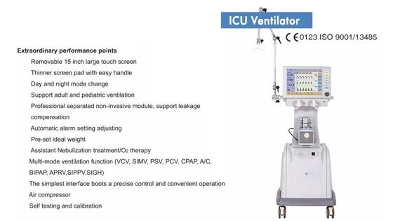 Hospital de respiración de la máquina de ICU del ventilador de la máquina del respirador casero de la emergencia