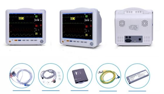 12 monitor multi del parámetro ICU del monitor del monitor paciente ETCO2 SPO2 ECG del multiparámetro de la pulgada