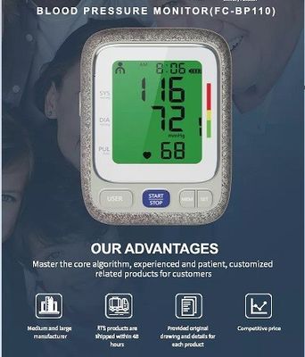 OEM aprobado del brazo superior del monitor de la presión arterial de Digitaces del hogar del CE