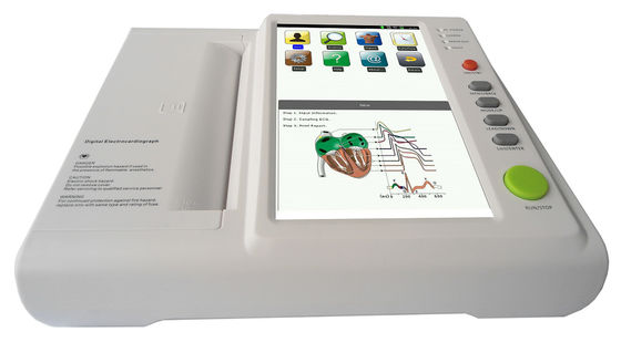 12 CE portátil ISO de la máquina del metal ECG del electrocardiógrafo de Digitaces del canal